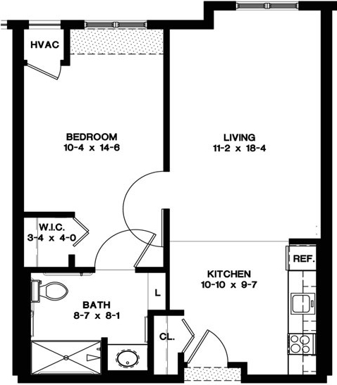 1BR/1BA - Peace Villa Apartments