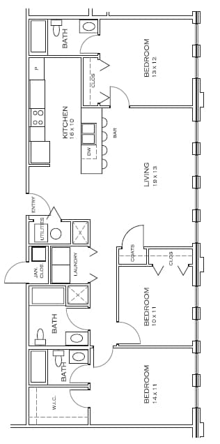 3BR/3BA - Station 11 Apartments