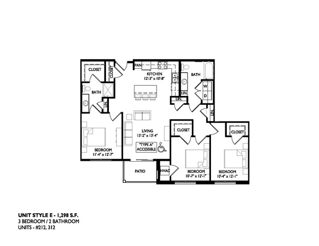 3x2 floor plan - Greenhaven Apartments & Townhomes