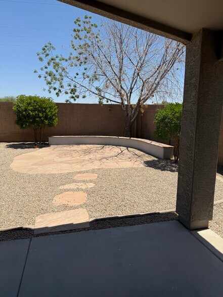 Backyard courtyard with seating - 3793 S Joshua Tree Ln