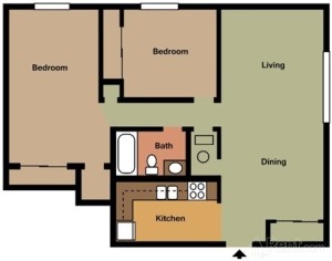 2BR/1BA - Colonial East Apartments