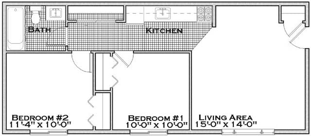 2BR/1BA - Riverview Club