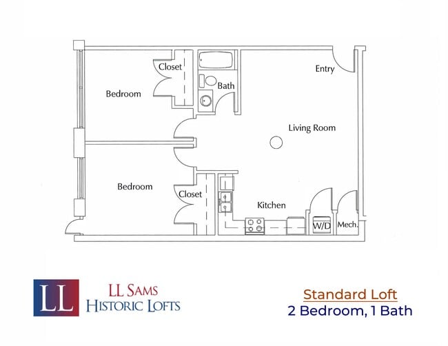 Standard 2-1 Floor Plan - LL Sams Apartments