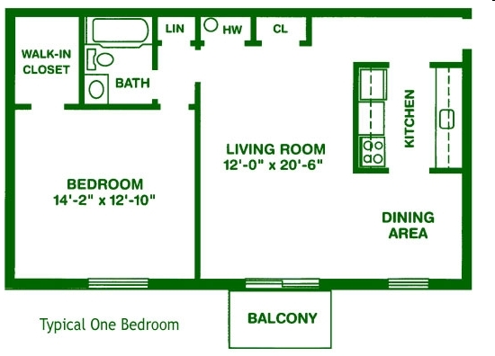 1BR/1BA - Norwood House Apartments