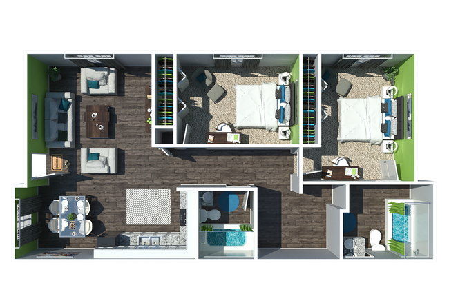 Two Bedroom Two Bathroom - Spring Hill Townhomes