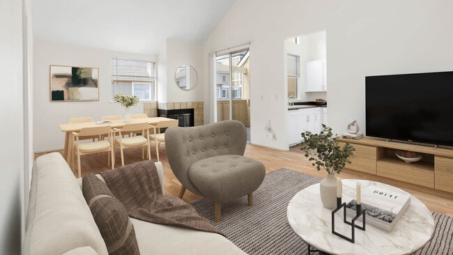Living Room with Hard Surface Flooring - Riva Terra Apartments at Redwood Shores