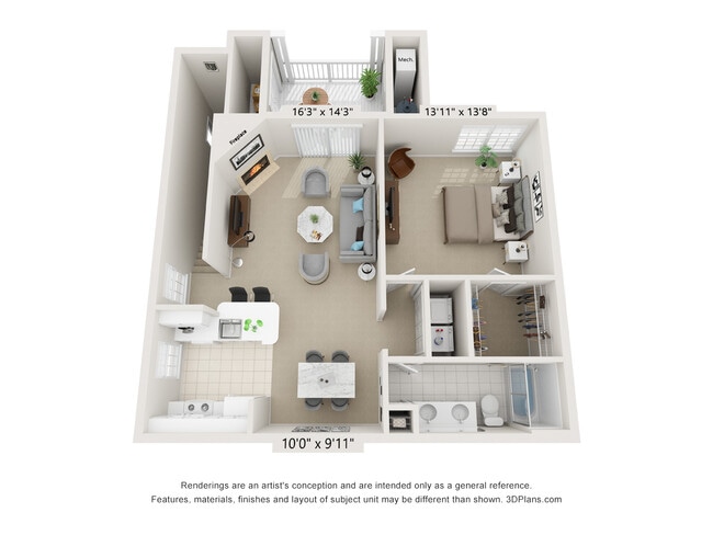 1 Bedroom 1 Bath 2nd Floor - Lakeview Park