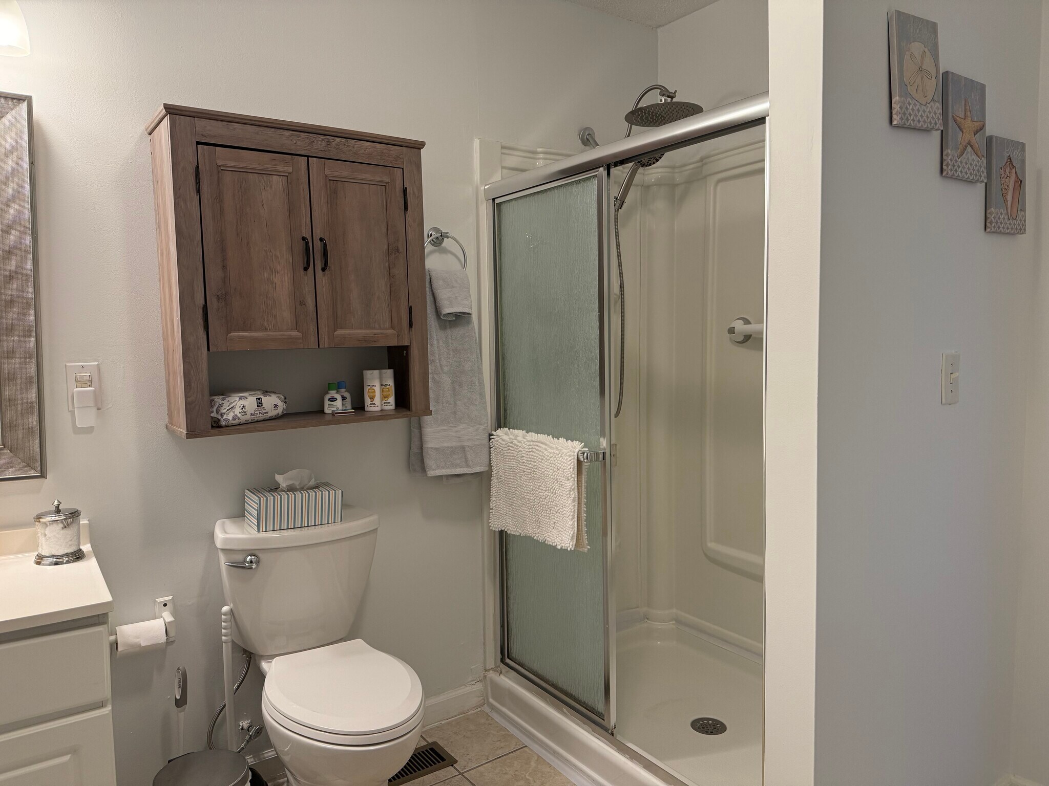 New plumbing fixtures include a rain shower, handheld spray shower, toilet and sink faucet also - 718 Dogwood Hill Ln