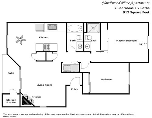 2BR/2BA - Northwood Place Apartments