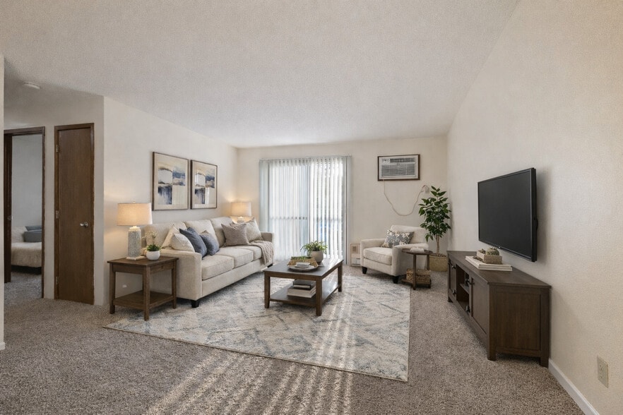 Furnished Living Room - Woodside Park Apartments