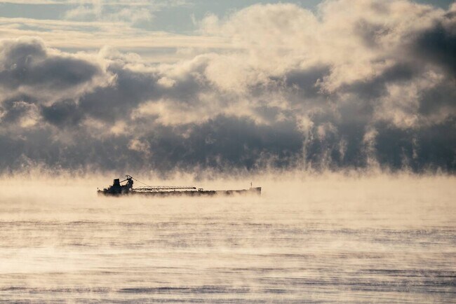 A ship in sea smoke (taken from the property) - 6012 Highway 61
