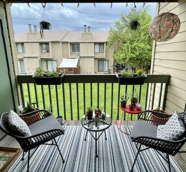 Cozy balcony with storage closet off of living room. - 3656 S Depew St