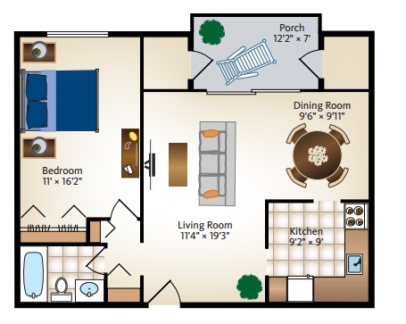 1BR/1BA - Bristol House Apartments