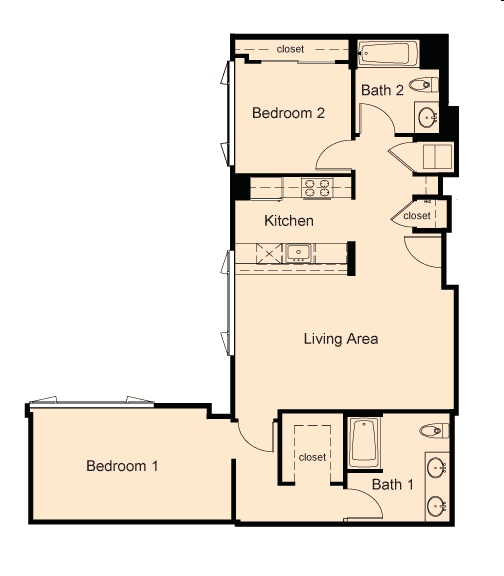 2BR/2BA - One Ecker Place