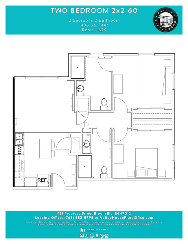 Floorplan - Valley House Flats 55 Year and Older