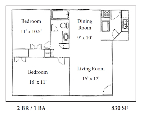 2BR/1BA - Flats at 235