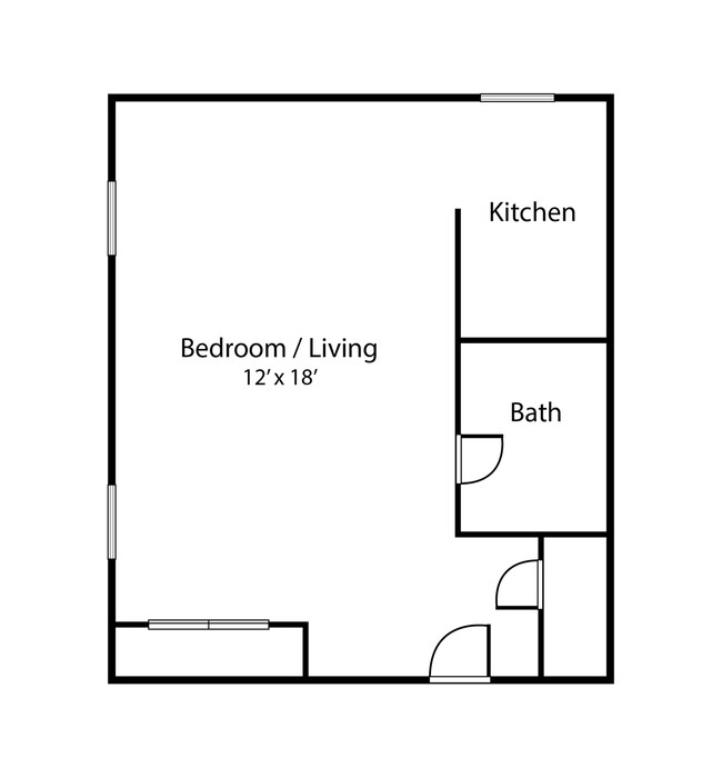 Studio Apartment layout at Parkside - Parkside Apartments