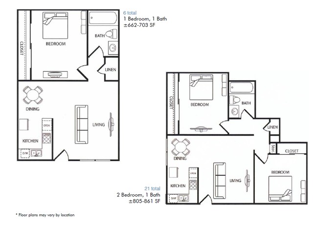 Floor Plans - Parkway Drive Apartments