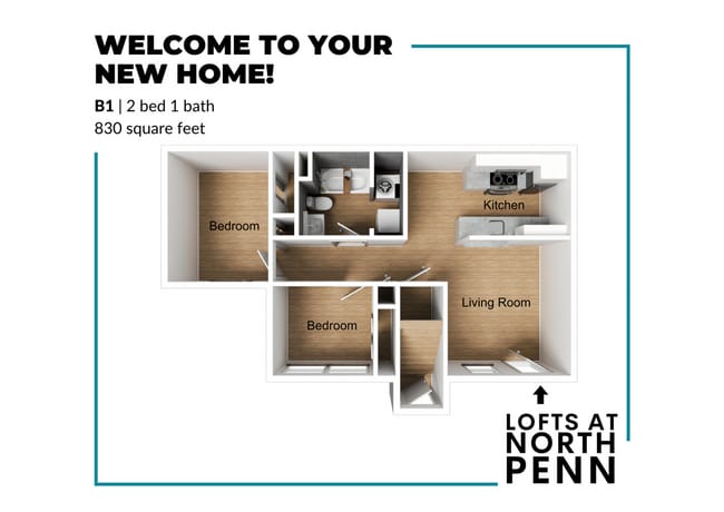 2/1.00 Floor Plan - The Lofts at North Penn