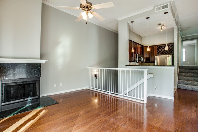 hardwood floors & fireplace - 2201 Wolf St