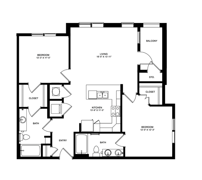 Floorplan - The Flats Exchange on Erwin Apartments