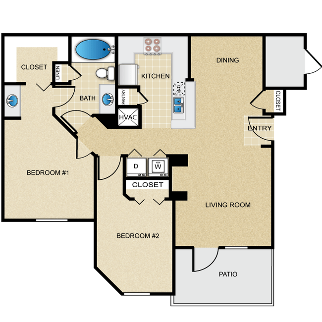 Floorplan - Wade Crossing Apartment Homes