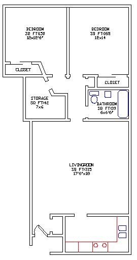 Garden Two Bedroom/ One Bathroom - University Park