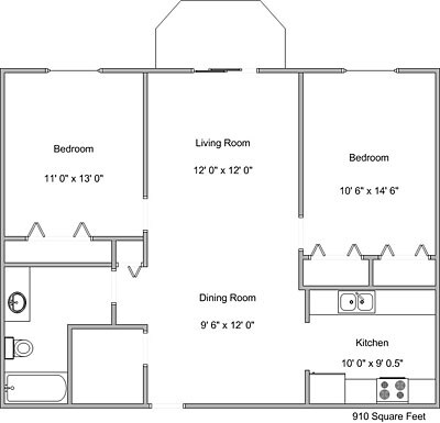 2BR/1BA - Creekside