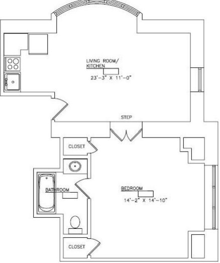 1BR/1BA - College Arms