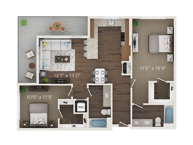 B4 Floor Plans - 2D - Park Avenue Apartments