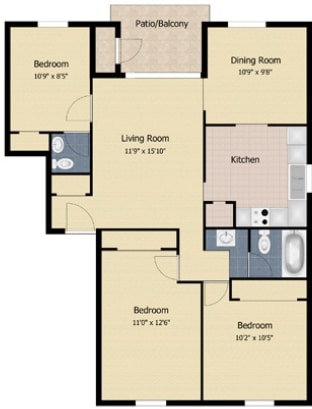 3BR/2BA - Woodlawn Village