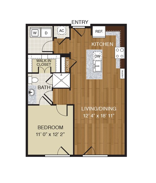WaterWall Place - A4 - 1 Beds - 1 Baths - 792 Sq. ft. - WaterWall Place
