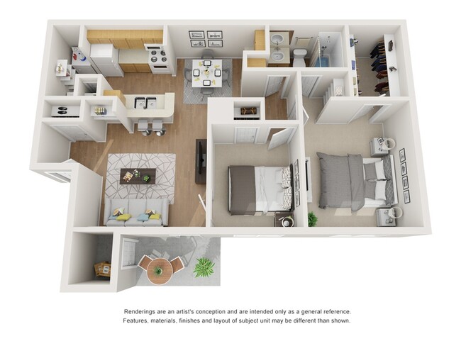 2 bedroom, 2 bathroom, 811 sq ft - The Brazos Apartments