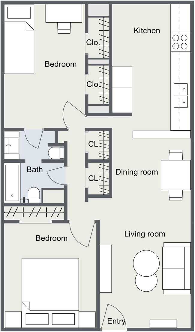 2 Bedrooms, 1.5 Bathroom - 8330 Carvel Apartments