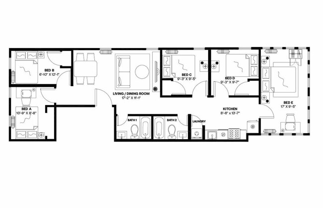 Building Photo - Private bedroom in 5 bed/2 bath Home