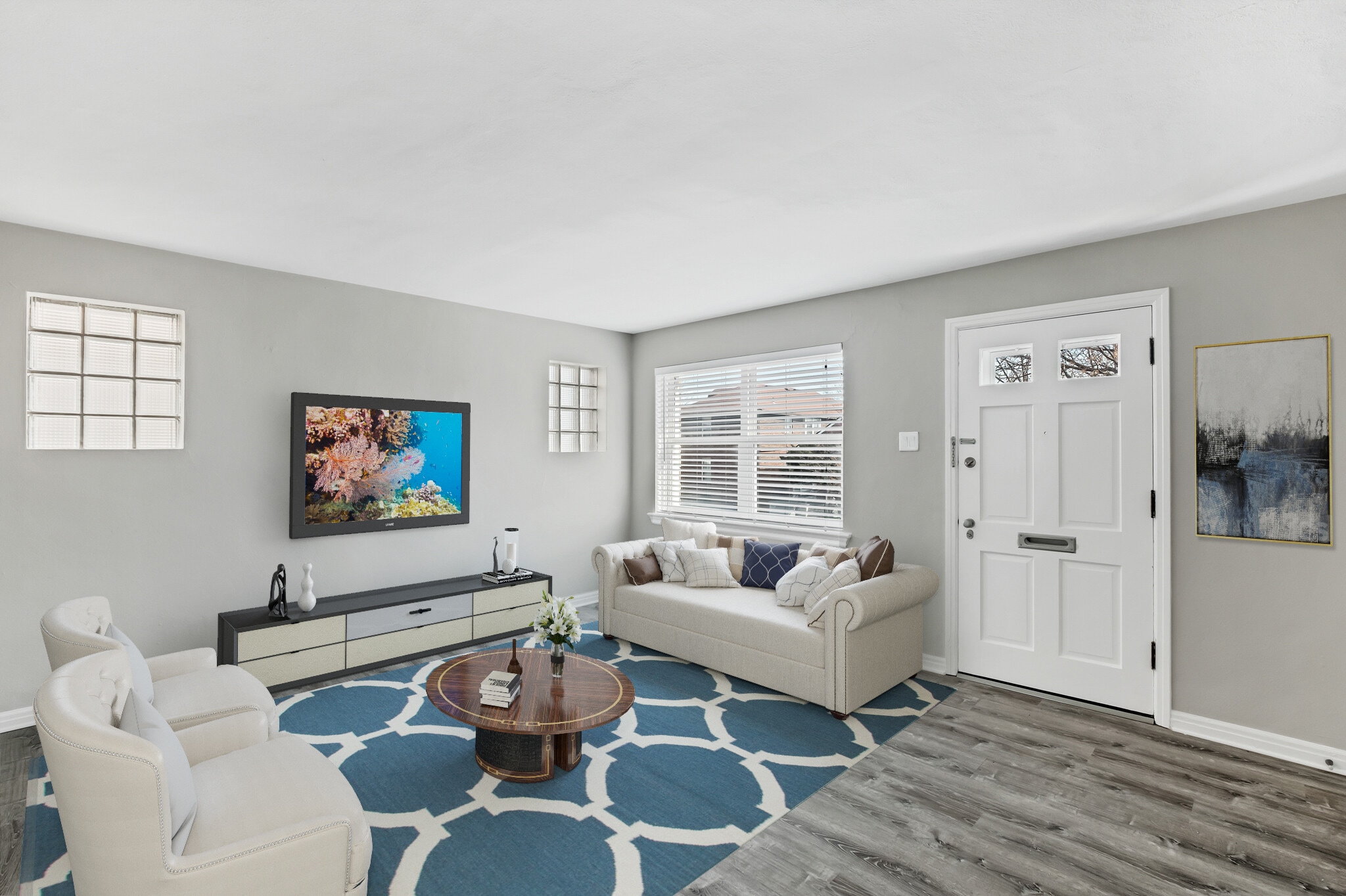 LIving Room Virtually Staged - 3443 Lawn Ave