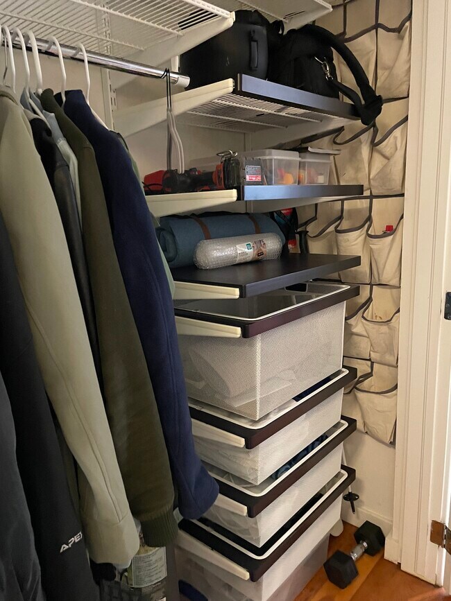 front hall closet.1/Elfa shelving - 1660 Steele St