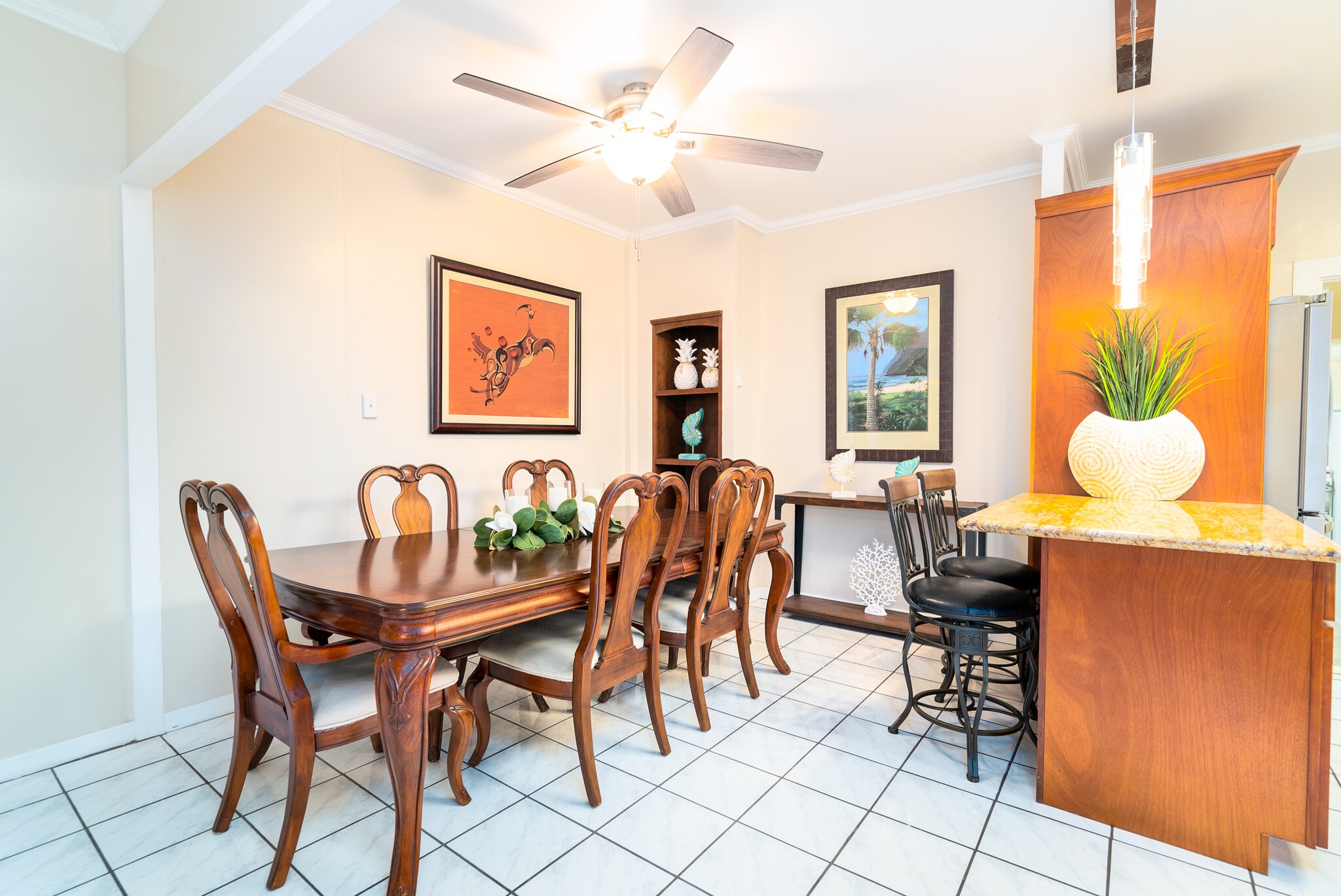 Dining area. Table pictured seats up to 8 comfortably. - 408 N Kainalu Dr