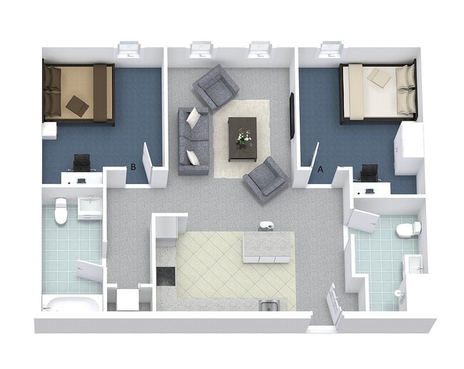 2x2 Layout F - University Lofts