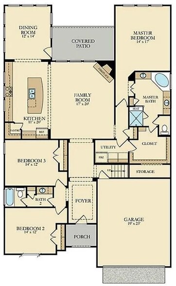 Floorplan of main floor - 1027 Ginger Glade Ln