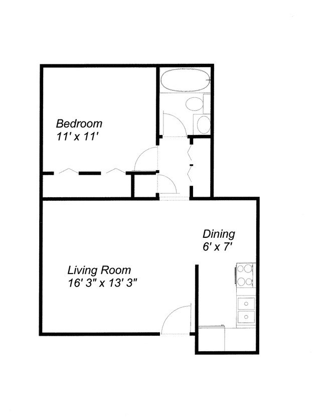 1BR/1BA - Hilltop North & South Apartments