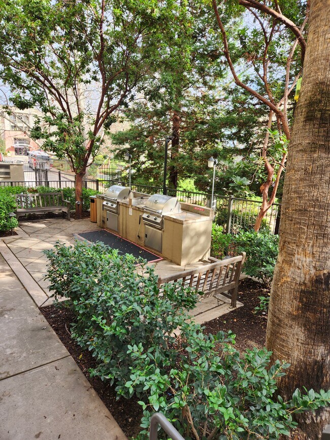 beautiful bbq area overlooking community park - 1315 Alma Ave