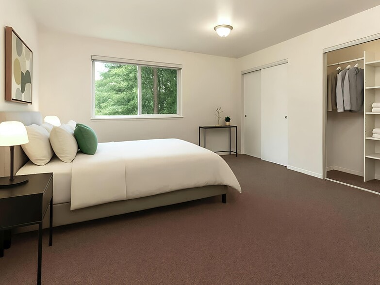 Primary Bedroom Rendering of Virtual Staging for scale. - 9494 Redmond Woodinville Rd NE