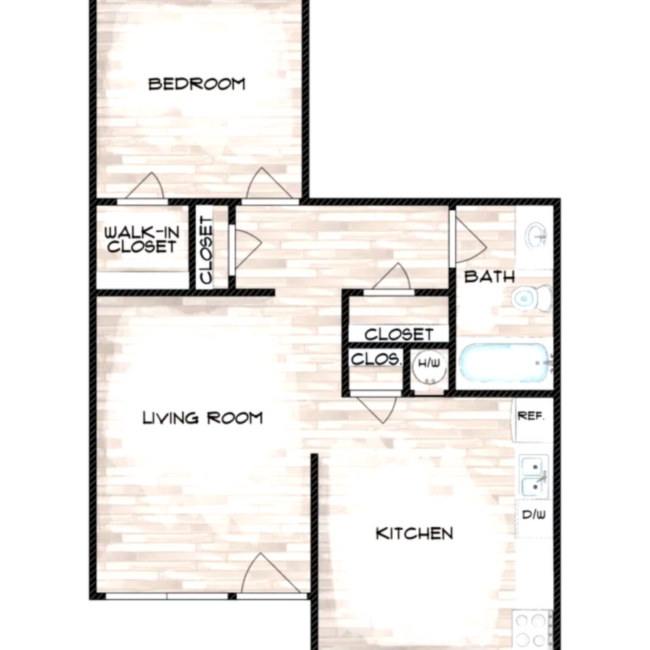 1x1, 629 SqFt - Summit at Unique Garden Apartments