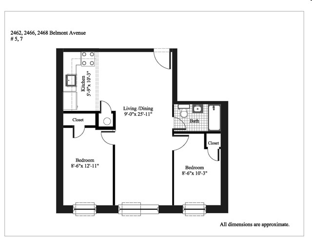 2BR/1BA - Little Italy/Fordham University Gardens