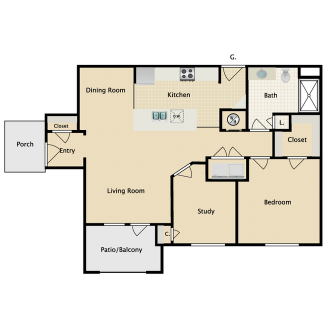 Floorplan - Sorrento at Deer Creek Apartment Homes