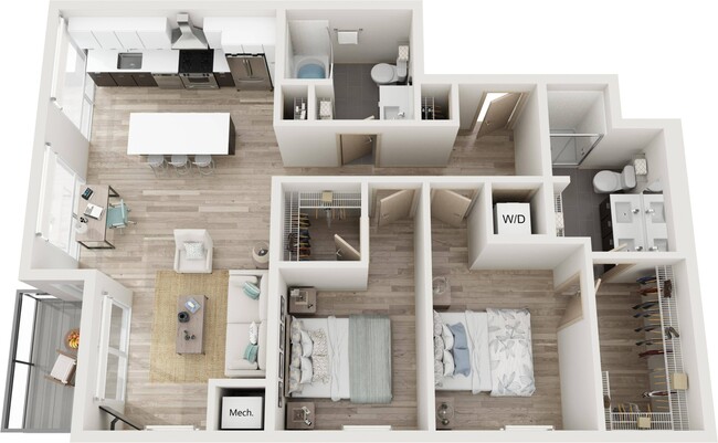 Floor Plan J - Ox-Op Apartments