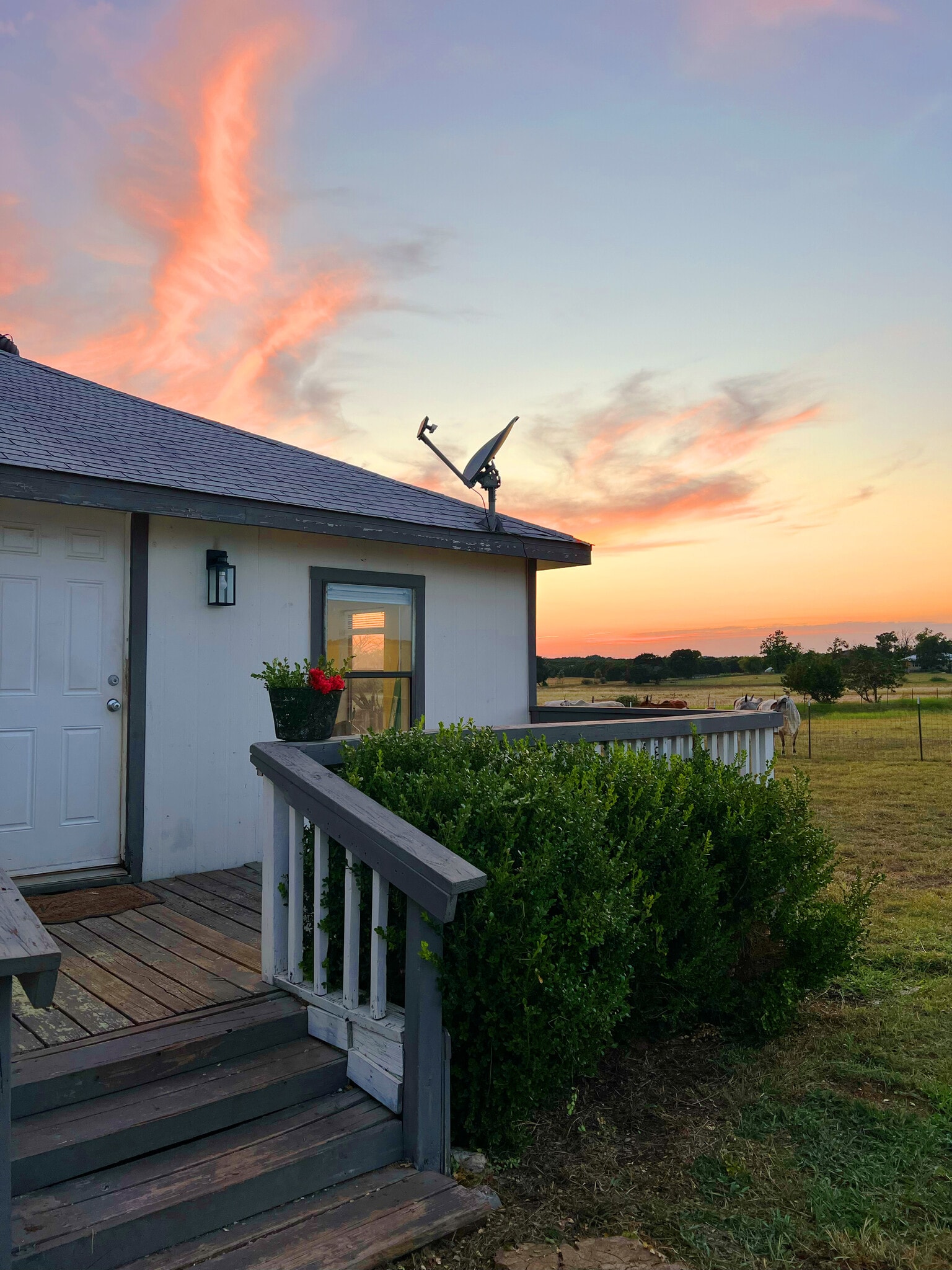 Sunset and the back deck - 2900 County Road 285