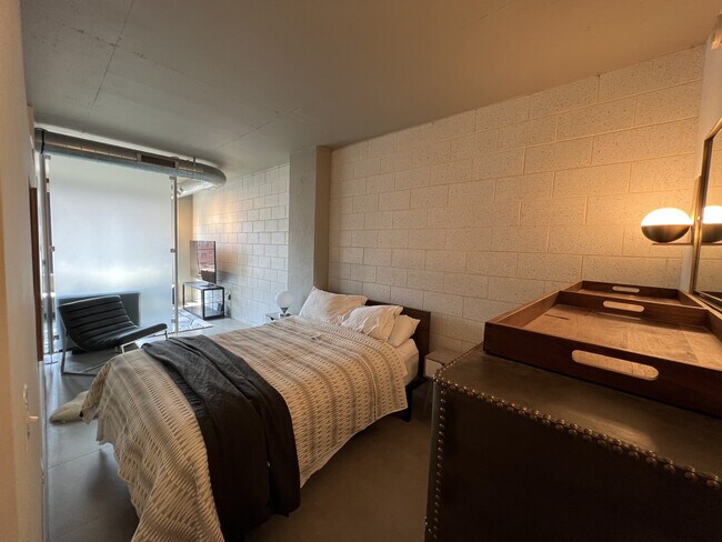 Miles & May Walnut and Steel Queen Bedframe with Beautyrest Black Label 12" Mattress - 1133 14th St NW