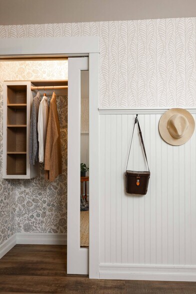 Secondary bedroom 3’-6” closet with organizer - 2214 Brant St